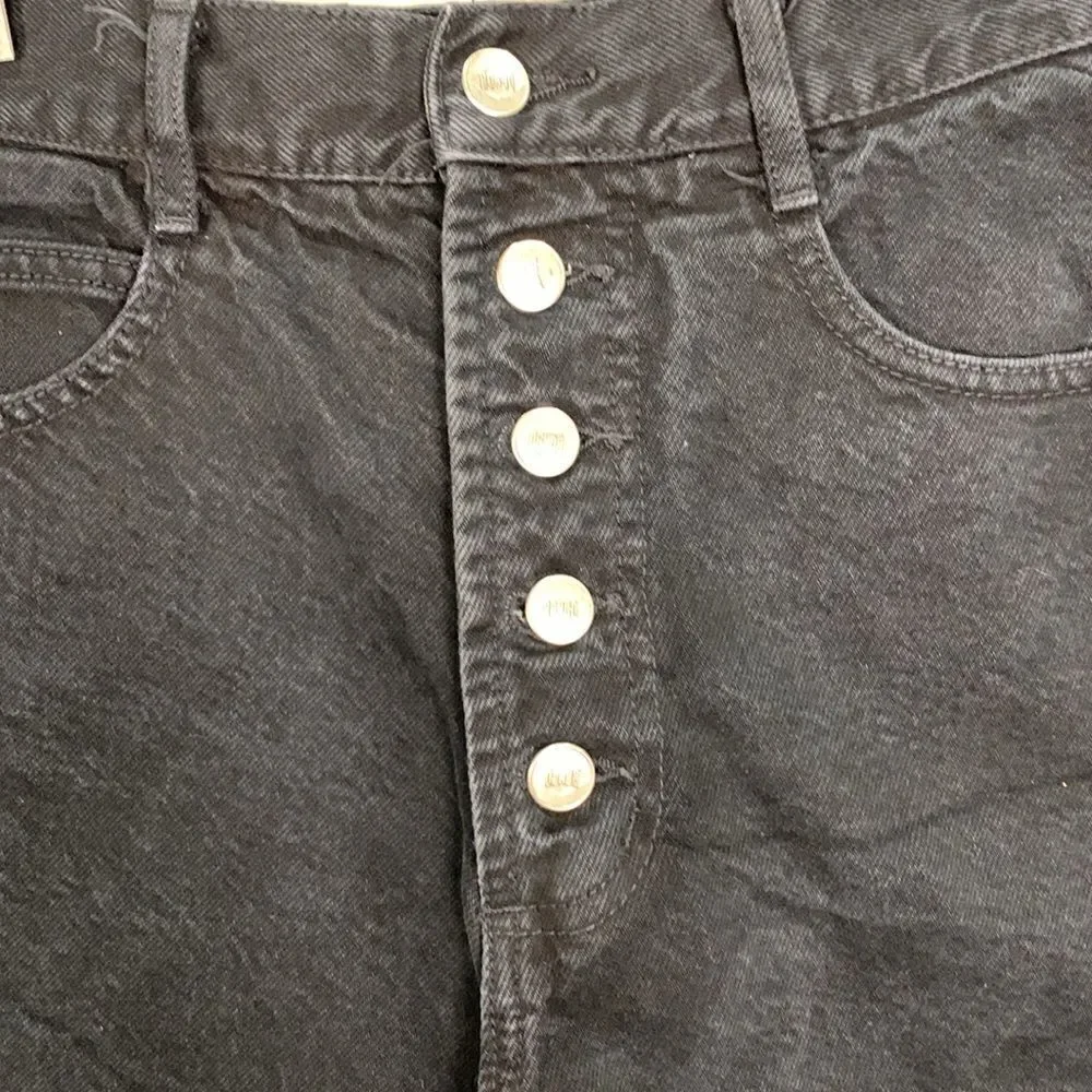 Vintage bongo black denim cut off high waist jeans shorts women’s size 5 cotton